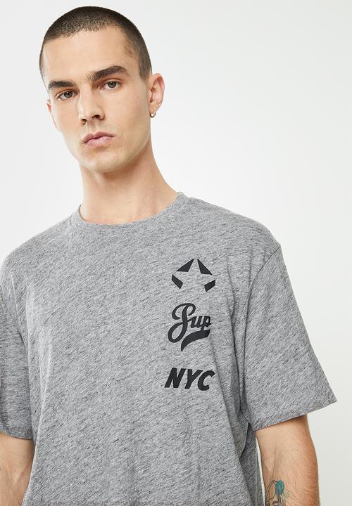 Superdry. - Strikeout tee - grey slub grindle