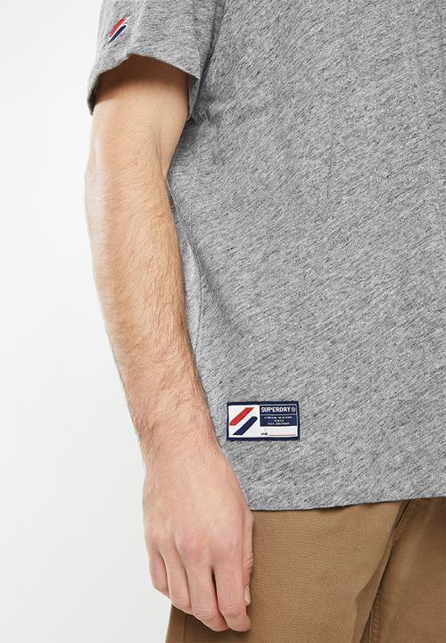 Superdry. - Strikeout tee - grey slub grindle