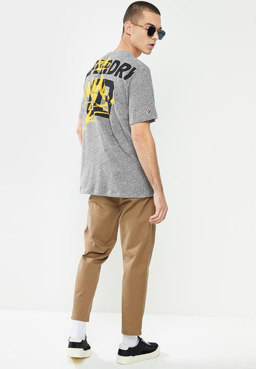 Superdry. - Strikeout tee - grey slub grindle
