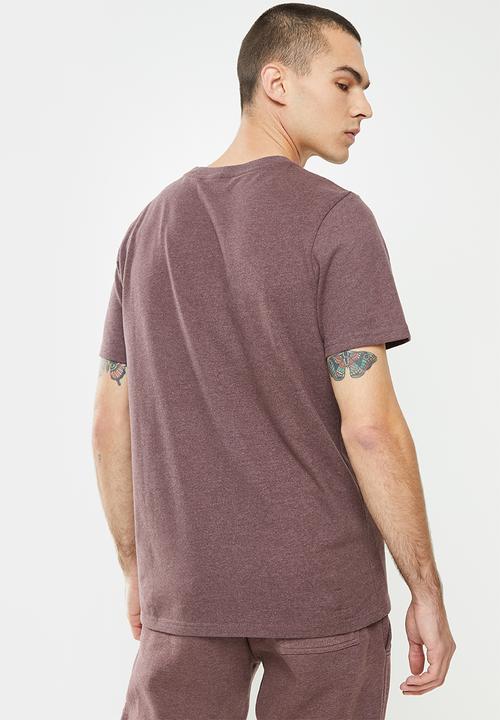 Superdry. - T&f tee - rich deep burgundy marl