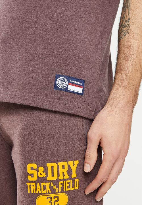 Superdry. - T&f tee - rich deep burgundy marl