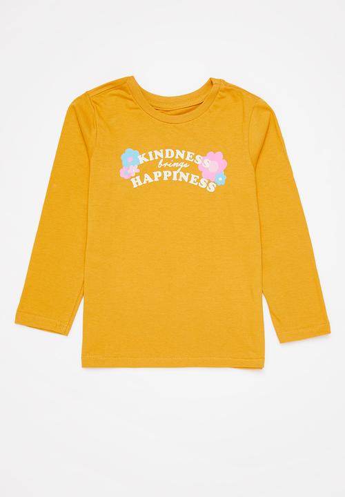 Pop Candy - 2 pack printed tee - milk & mustard