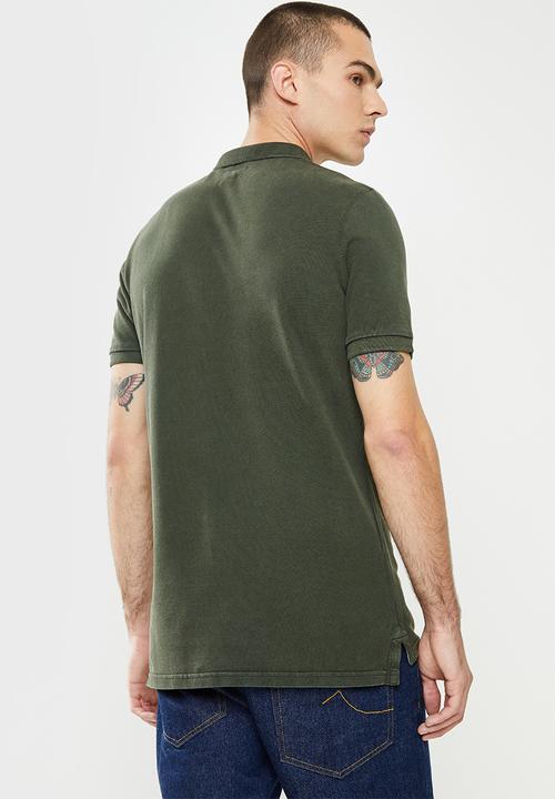 Superdry. - Short sleeve vint destroy polo - surplus goods olive