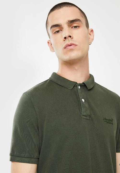 Superdry. - Short sleeve vint destroy polo - surplus goods olive