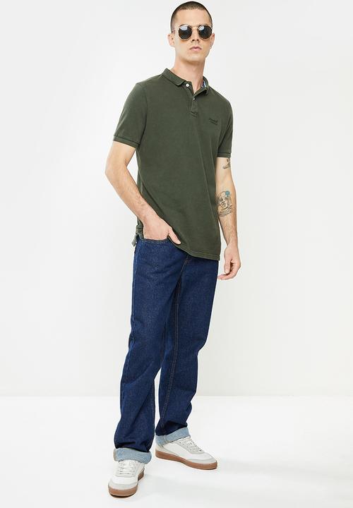 Superdry. - Short sleeve vint destroy polo - surplus goods olive