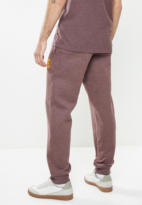 Superdry. - T&f jogger - rich deep burgundy marl