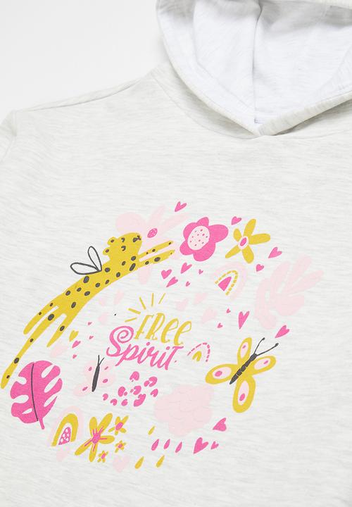 Pop Candy - Longer length hoodie & legging set - pink & grey 