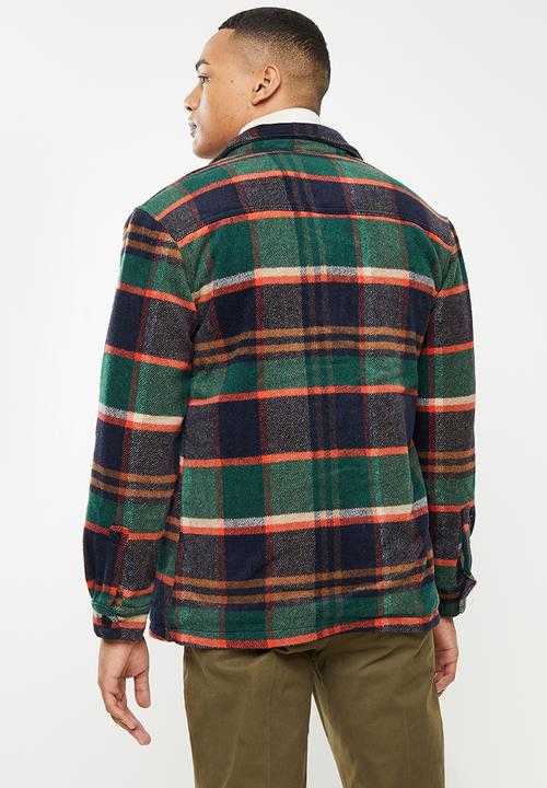 Jonathan D - Russell Sherpa Lined Check Jacket- Pine