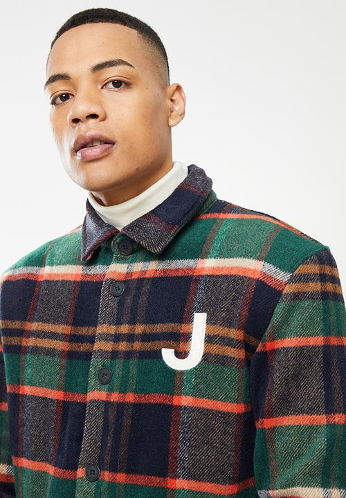 Jonathan D - Russell Sherpa Lined Check Jacket- Pine