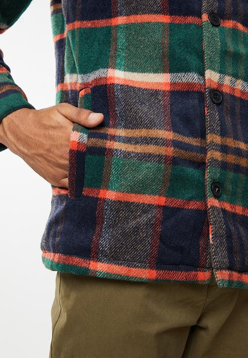 Jonathan D - Russell Sherpa Lined Check Jacket- Pine