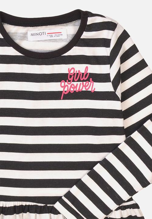 MINOTI - Basic dress - black & white stripe