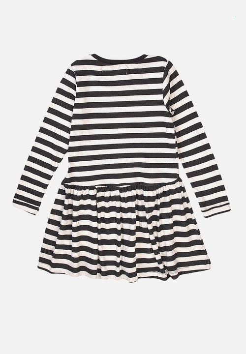 MINOTI - Basic dress - black & white stripe