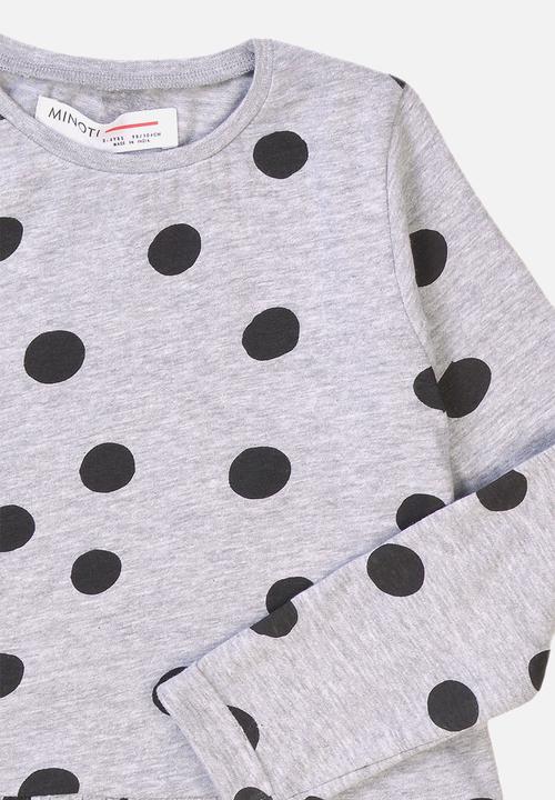 MINOTI - Polka dot basic dress - grey & black 