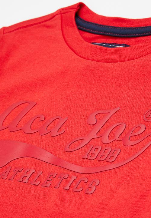 Aca Joe - Aca joe embossed core crew tee - red