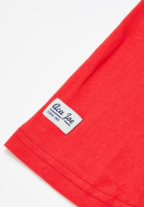 Aca Joe - Aca joe embossed core crew tee - red