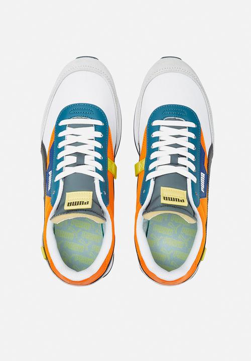 PUMA - Future rider play on - puma white-vibrant orange-harbor mist
