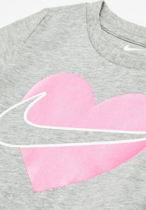 Nike - Nkg nike core heart short sleeve tee - dark grey heather