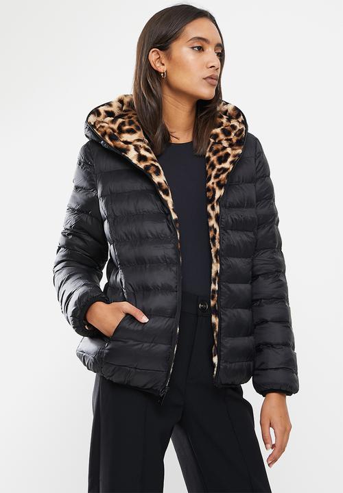 Stella Morgan - Long sleeve reversible puffer jacket - black