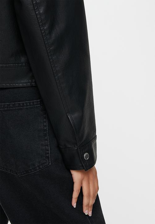 Noisy May - Really long sleeve pu jacket - black