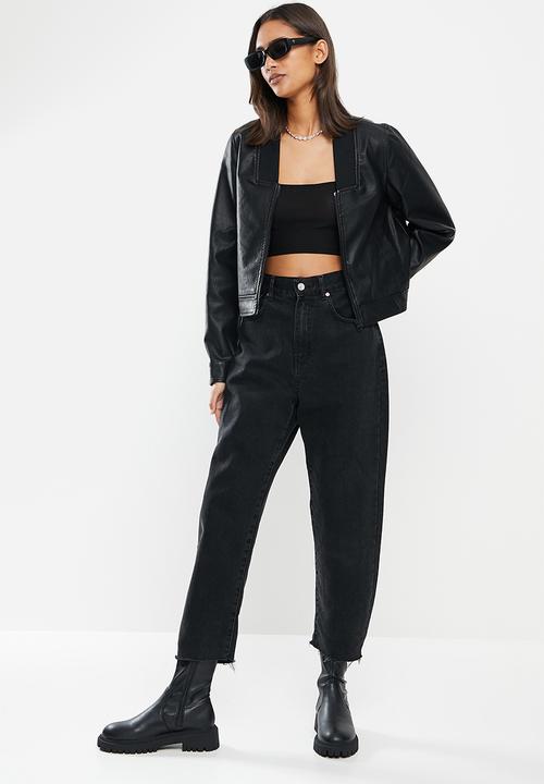 Noisy May - Really long sleeve pu jacket - black