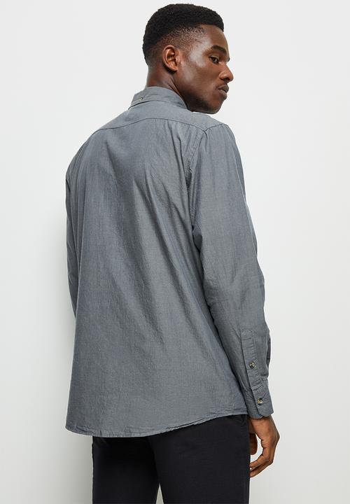 Lark & Crosse - Regular fit chambray shirt - grey