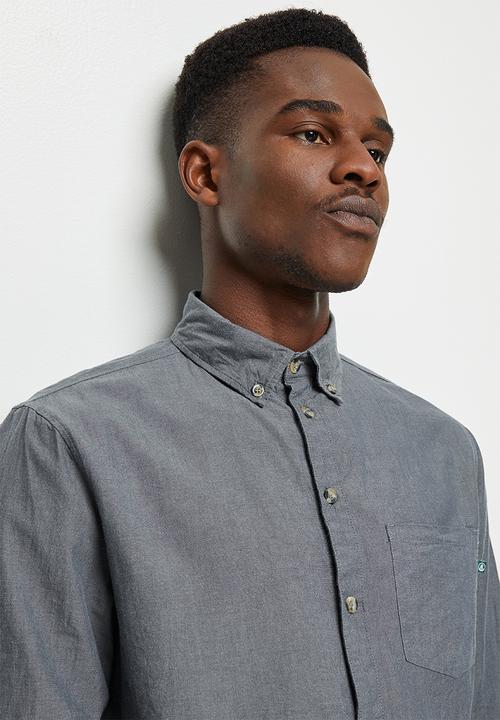 Lark & Crosse - Regular fit chambray shirt - grey
