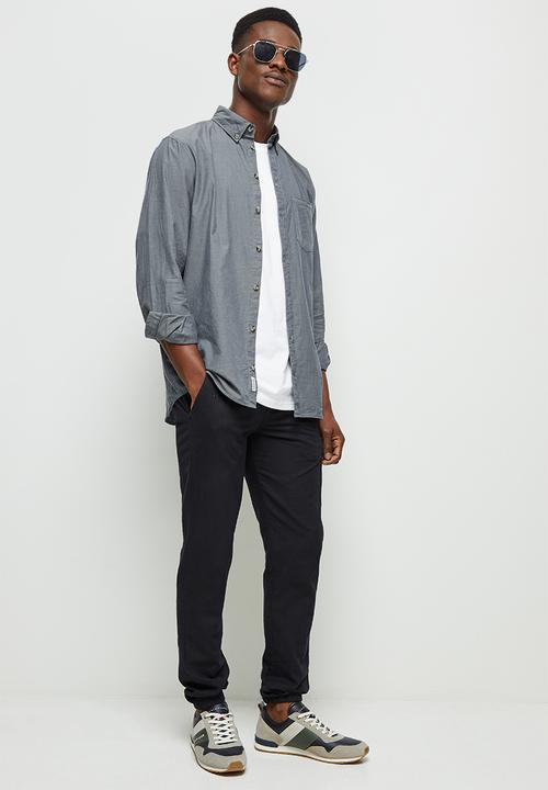 Lark & Crosse - Regular fit chambray shirt - grey