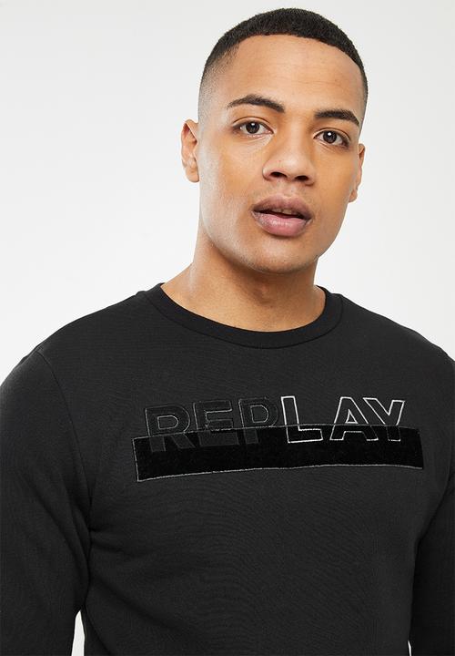 Replay - Replay utility logo crew sweat - black