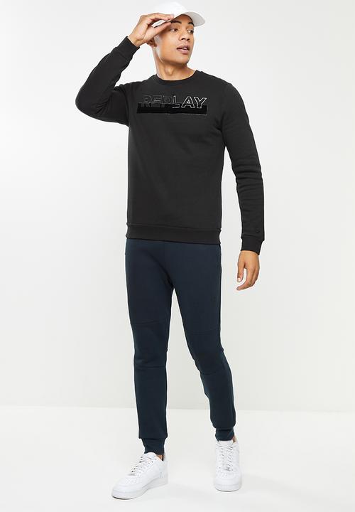Replay - Replay utility logo crew sweat - black