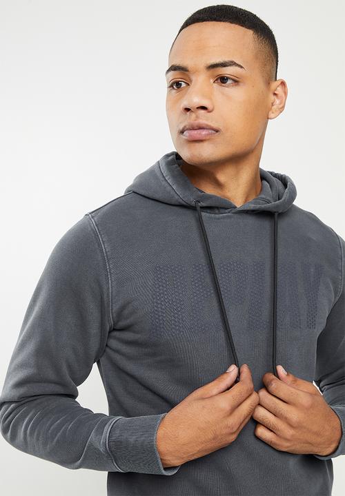 Replay - Replay washed printed hood - blue
