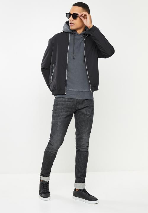 Replay - Replay washed printed hood - blue