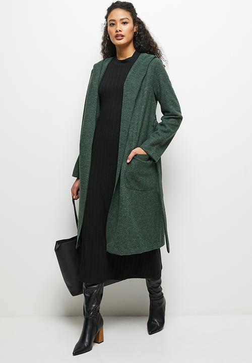 edit - Warm handle swing hem midi - black