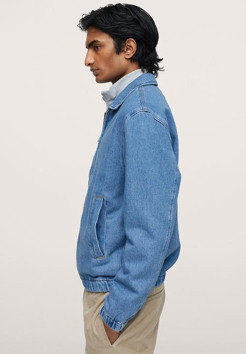 MANGO - Tunez Denim jacket with Zip - Open Blue