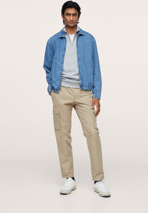 MANGO - Tunez Denim jacket with Zip - Open Blue