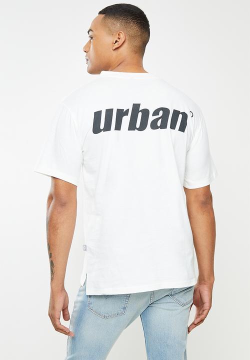 urban° - Urban big back print crew tee - winter white