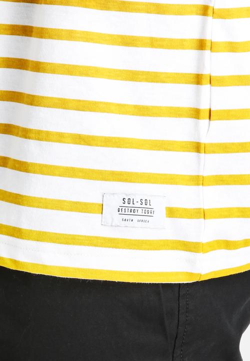 Sol-Sol - Mustard Striped Tee