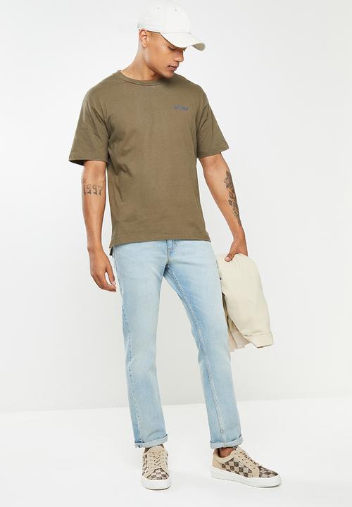 urban° - Urban big back print crew tee - brown