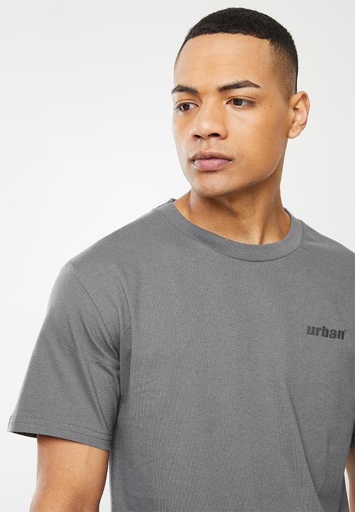 urban° - Urban big back print crew tee - charcoal