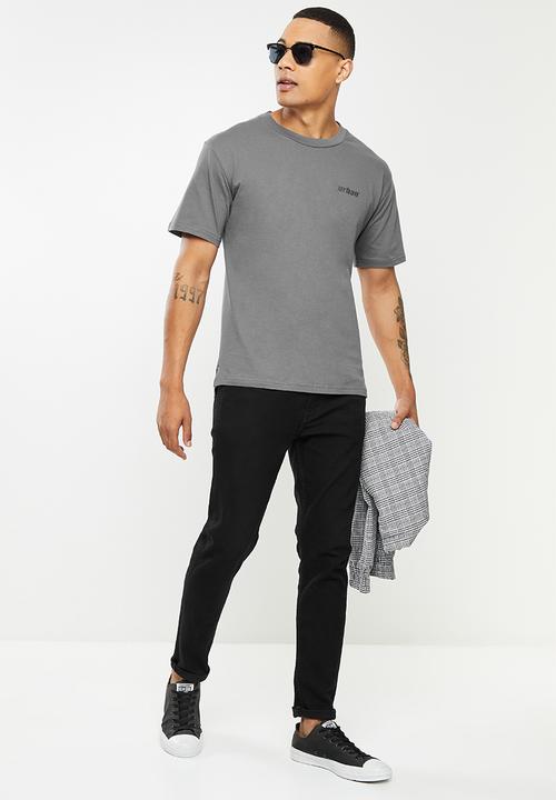 urban° - Urban big back print crew tee - charcoal