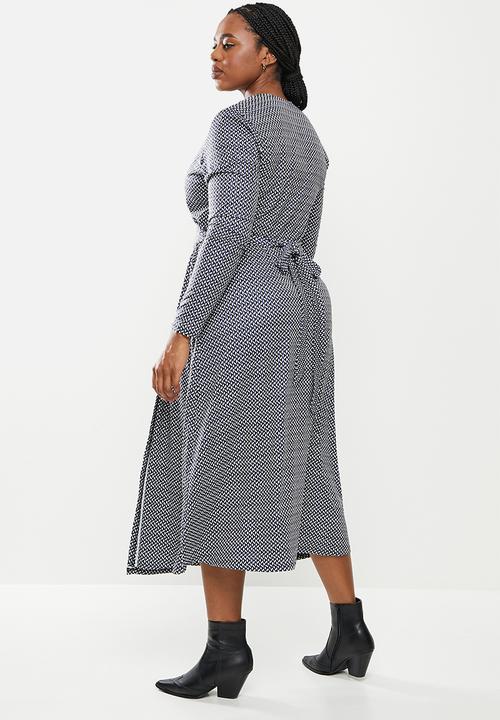 Me&B - Plus ruffle midi dress - multi 