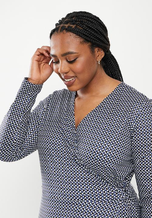 Me&B - Plus ruffle midi dress - multi 