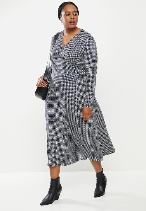 Me&B - Plus ruffle midi dress - multi 