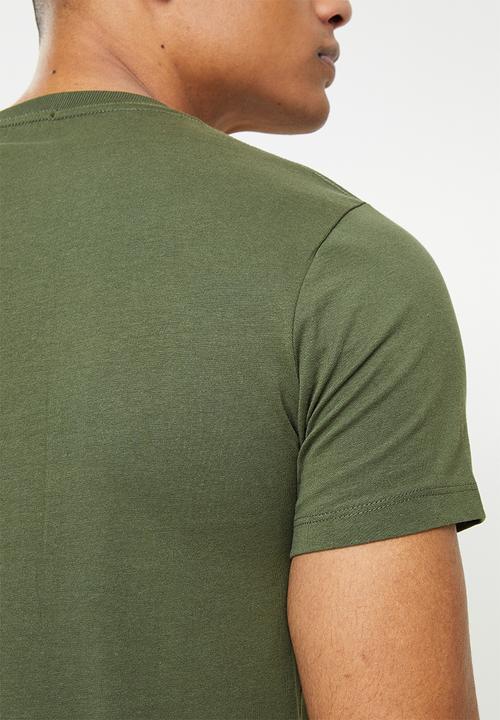 Replay - Above pocket print tee - olive