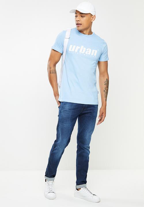 urban° - Urban embroidered tee - celestial blue