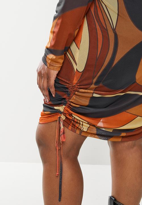 Me&B - Plus digital printed mesh dress - multi
