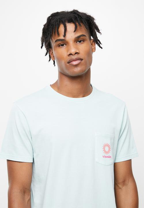 Vissla  - Pin wheel pigment short sleeve pocket tee - ice blue