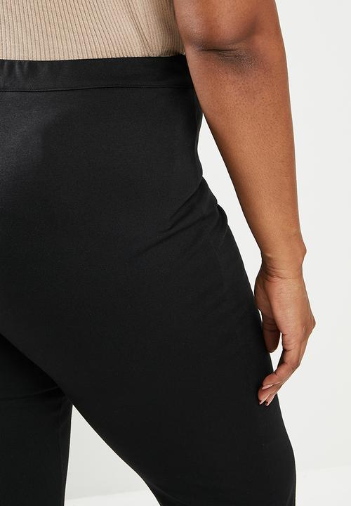 Me&B - Plus plain knit trousers - black