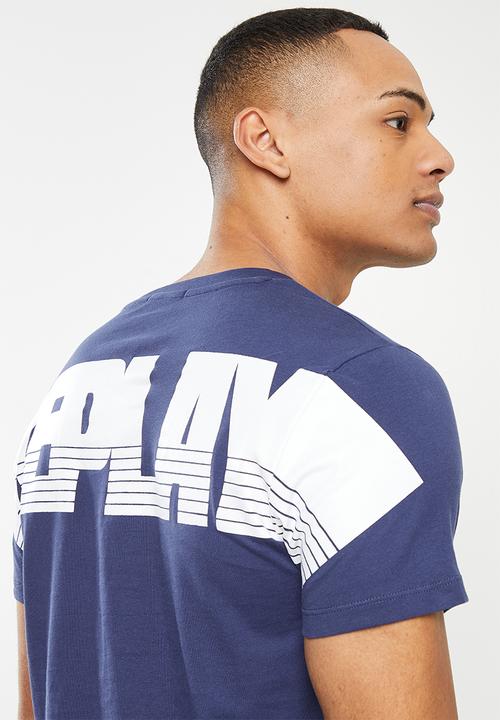 Replay - Replay backprint logo tee - royal blue