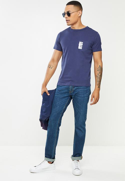 Replay - Replay backprint logo tee - royal blue