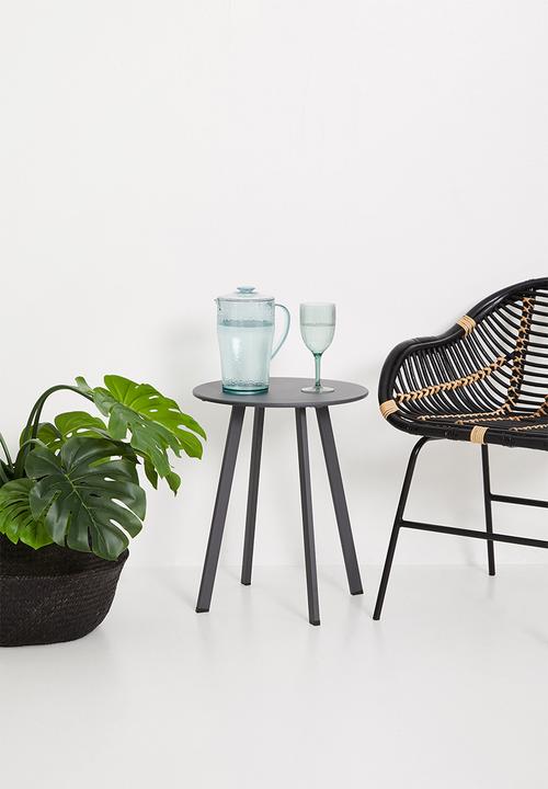 Excellent Houseware - Zinc round  table - dark grey